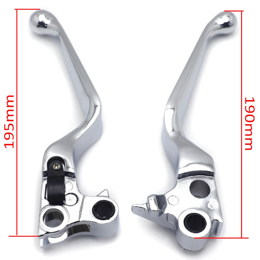 Chrome Skull Brake Clutch Levers for Harley XL/Dyna/Touring/Softail (1996–2007)