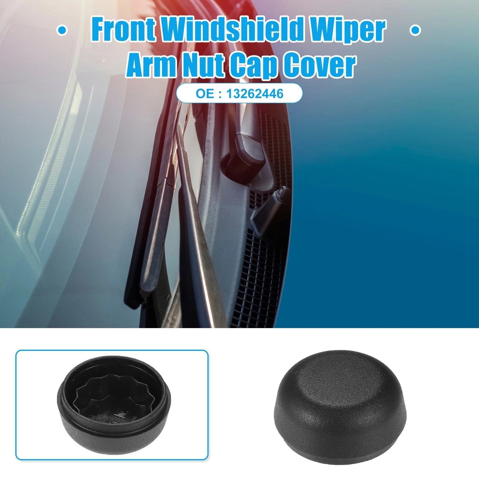 Wiper Arm Nut Cover Cap for Buick Cascada (2016–2019) Black