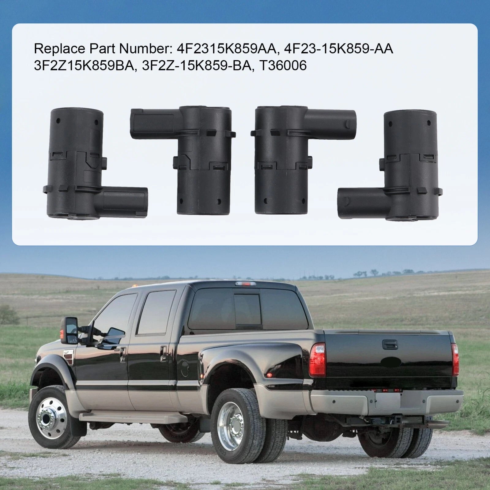 Set of 4 Reverse Backup Parking Assist Sensors for Ford F250 F350 (2001–2011)