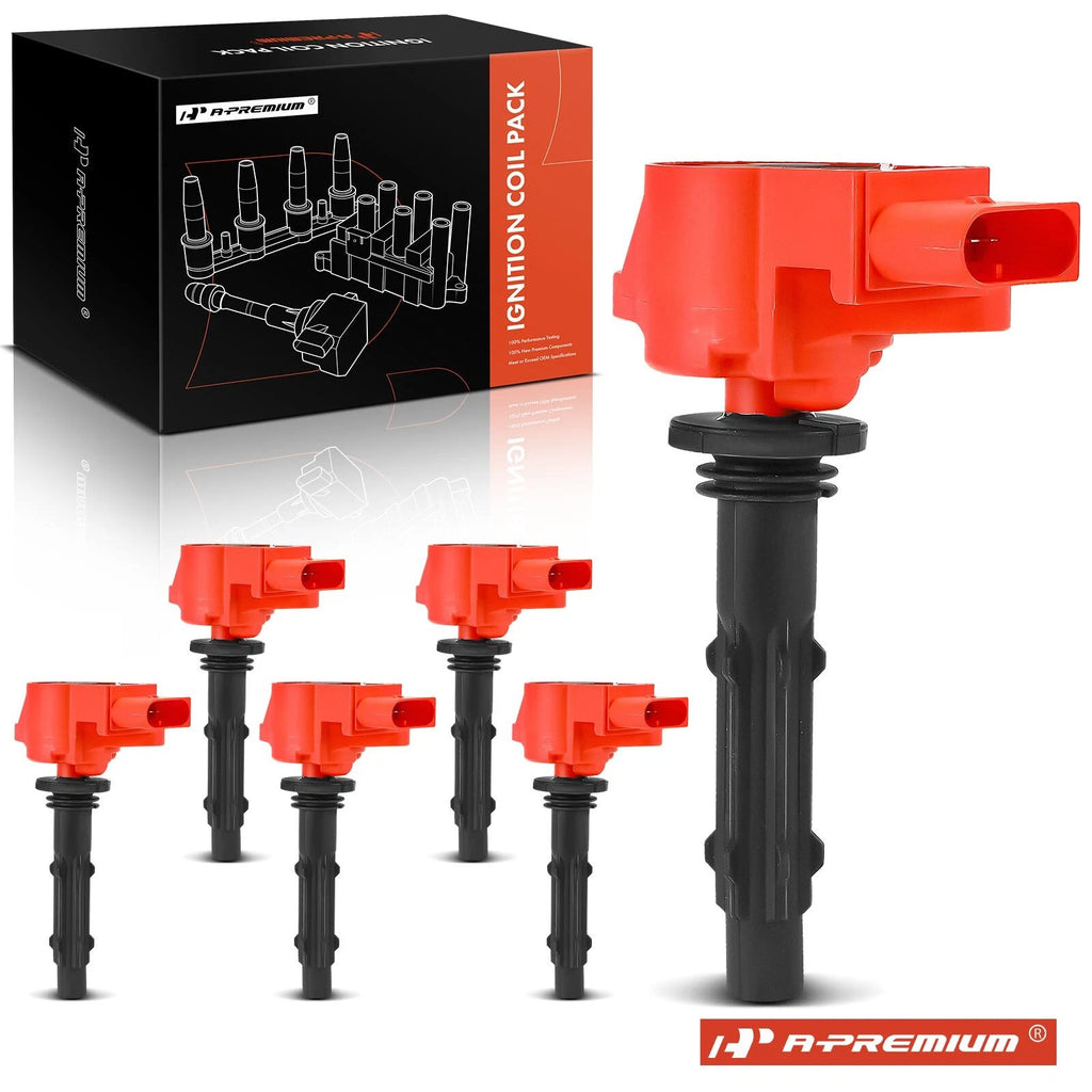 6x Red Ignition Coil for Mercedes-Benz C230 C250 C280 C300 C350 (2000–2015)