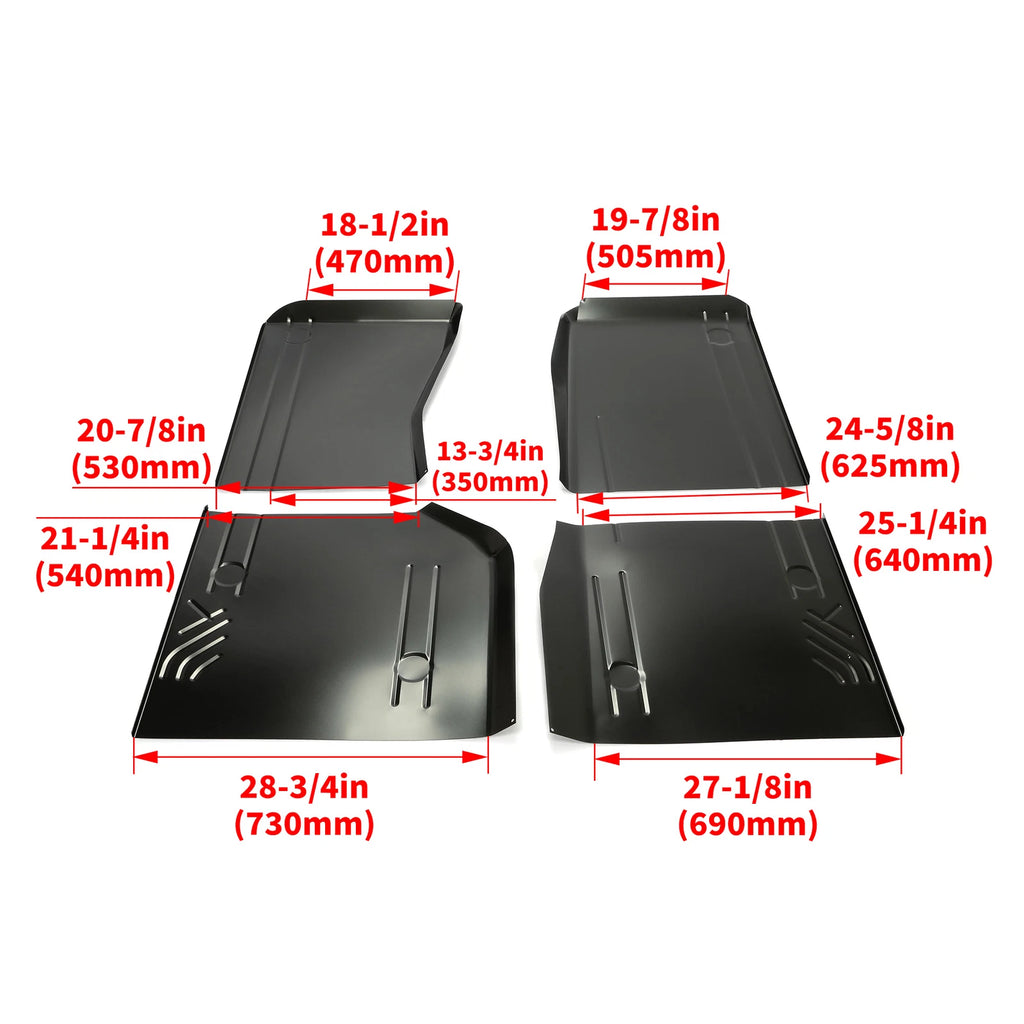 Set of 4 Floor Pans for Jeep Cherokee & Wagoneer (1984–2001)
