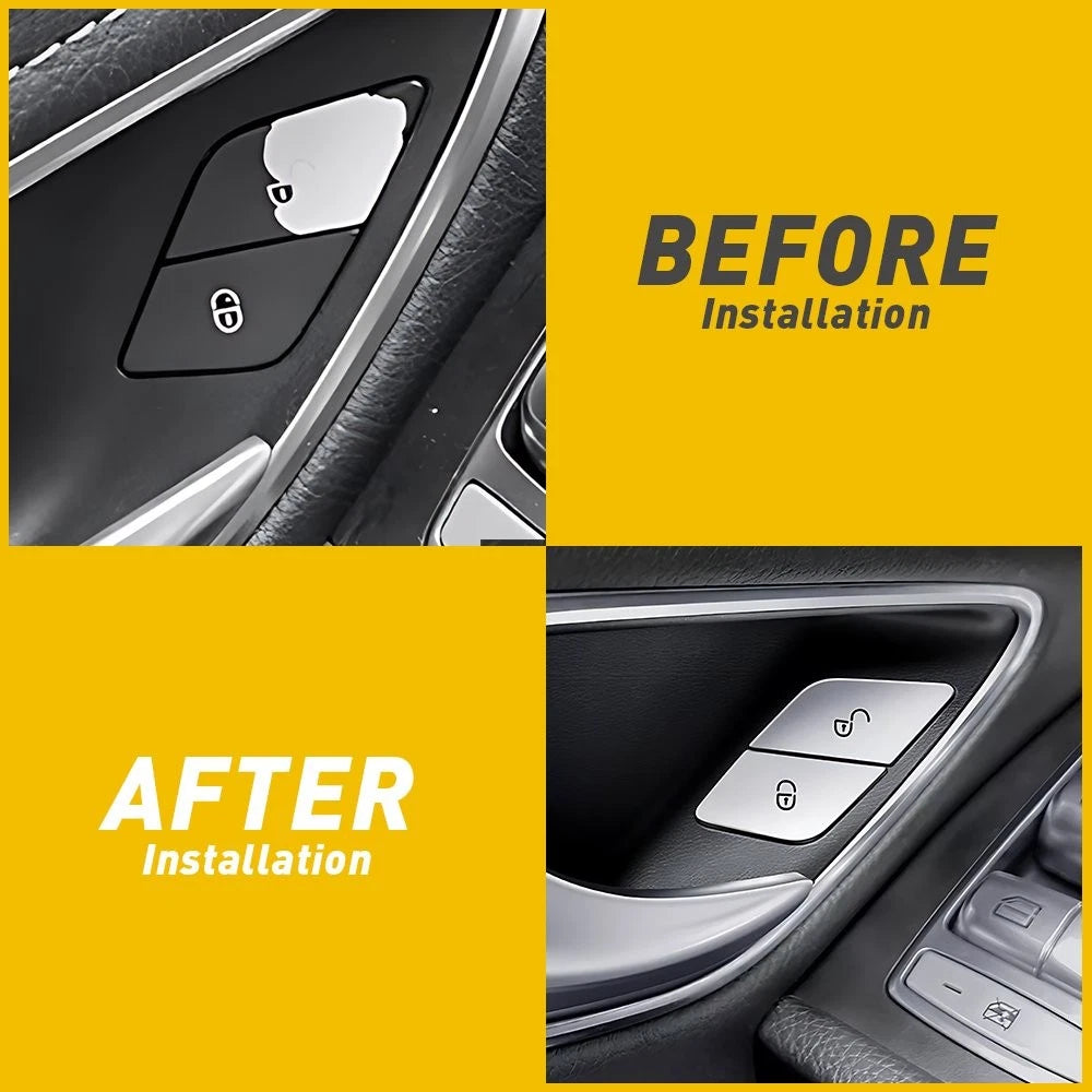 Button Sticker Door Lock Switch Cover for Mercedes Benz W205 W213 X253 (2016–2021)