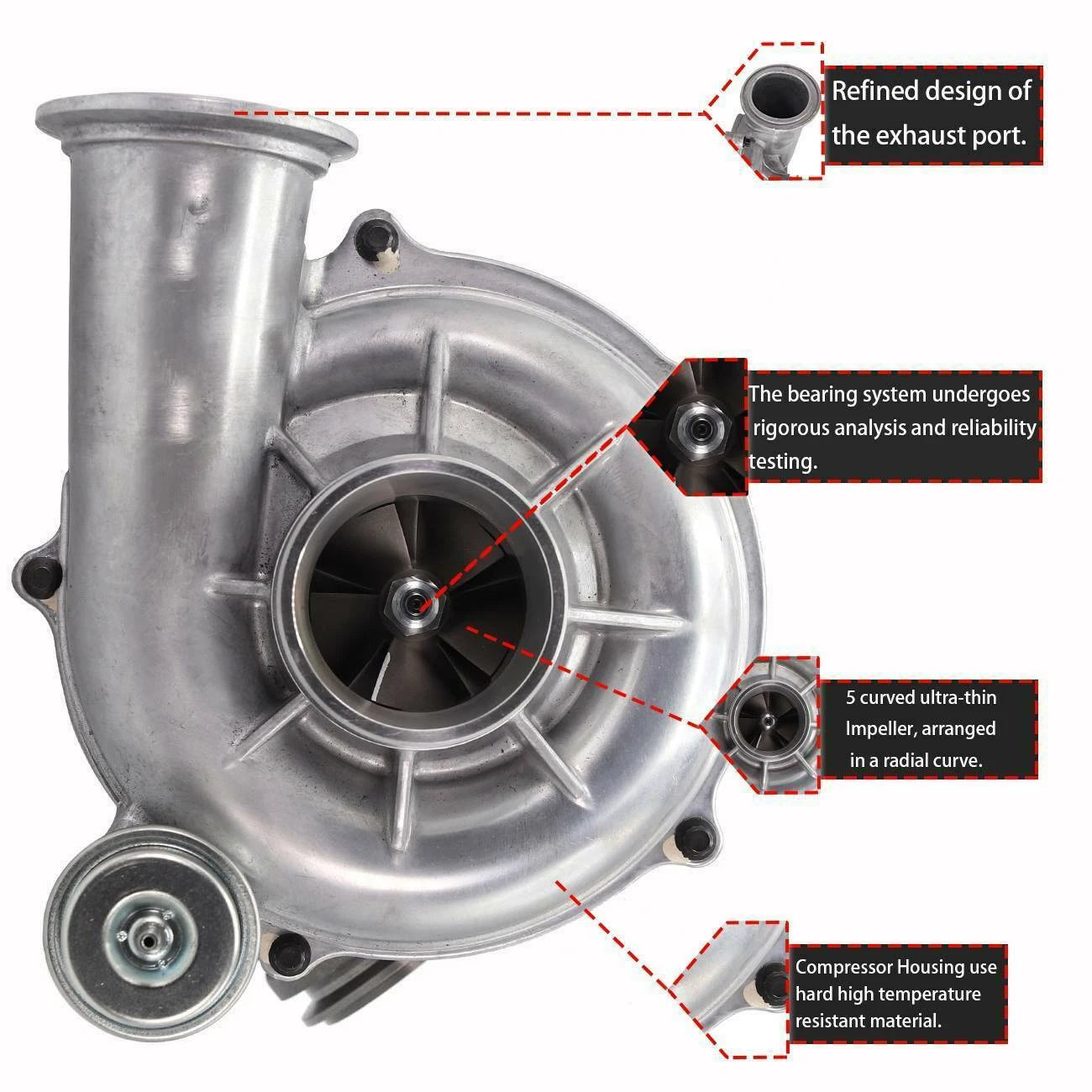 Turbocharger for Ford F250 F350 F450 F550 Diesel 7.3L (1999.5–2003)