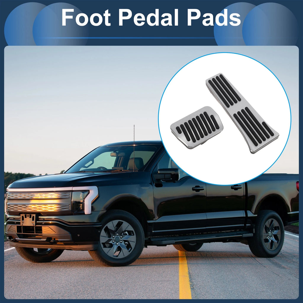 2Pcs Accelerator Pedal Covers for Ford Explorer (2020–2023) Silver Tone