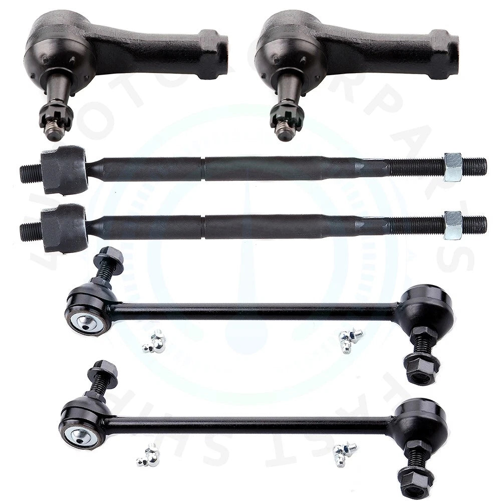 Set of 6 Front Inner Outer Tie Rods for Pontiac Pursuit, G5, Chevy Cobalt, HHR