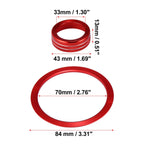 Set of 4 AC Vent Ring Knob Trim Covers for Toyota Tacoma (2016–2020) Red