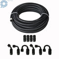 Set of 4 Braided Fuel Hose Lines with Swivel Hose End Fittings