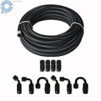 Set of 4 Braided Fuel Hose Lines with Swivel Hose End Fittings
