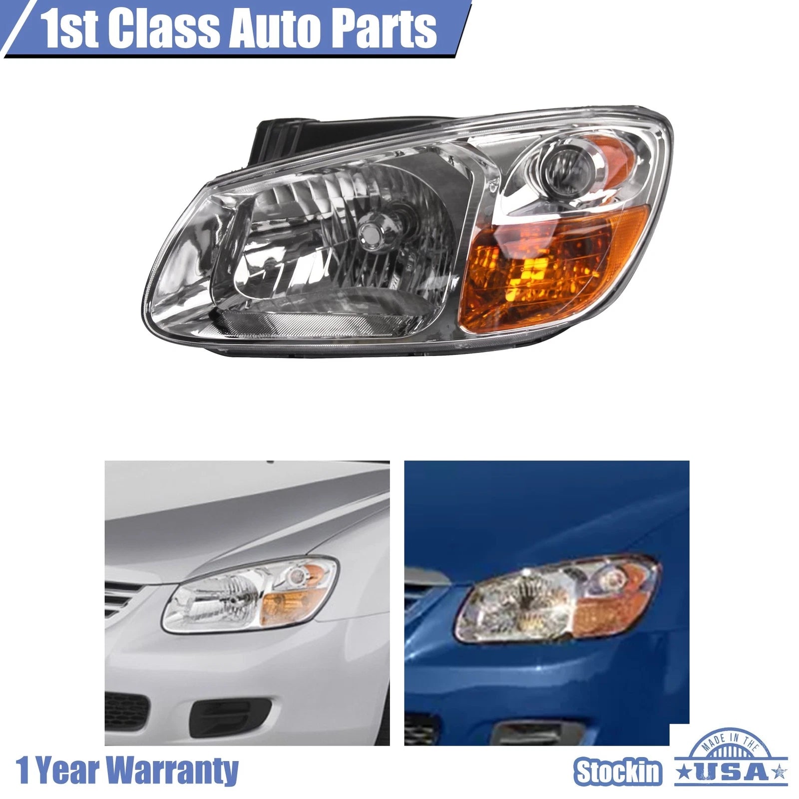 Headlight Assembly for Kia Spectra (2007-2009) Left Clear Lens Halogen
