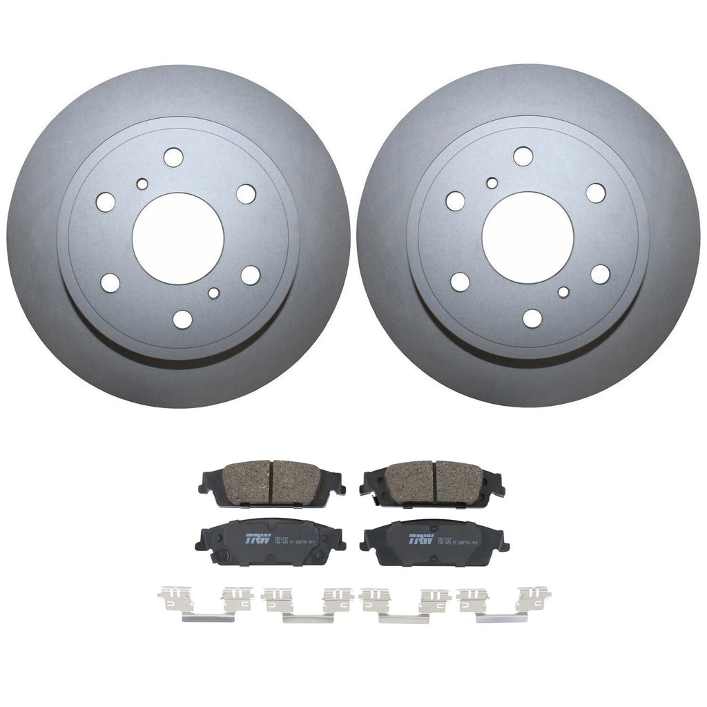 Rear Brake Kit 345mm Rotors & TRW Pro Ceramic Pads for Cadillac Chevrolet GMC