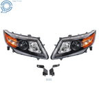 Set of 2 Halogen Headlights for Honda Odyssey (2011–2017) Amber Black