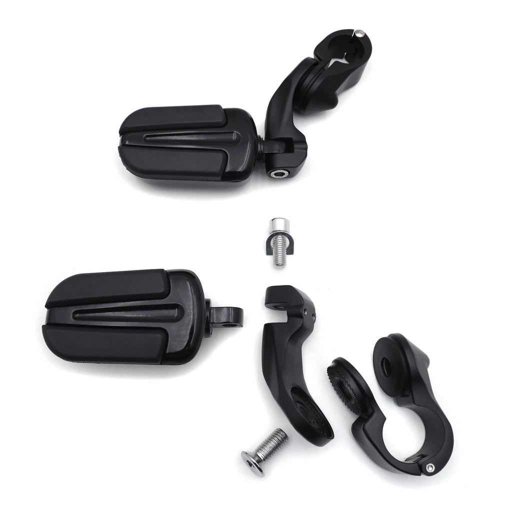 2X 2.5" Black Slipstream FootPeg Rubber Kit for Harley Sportster Dyna