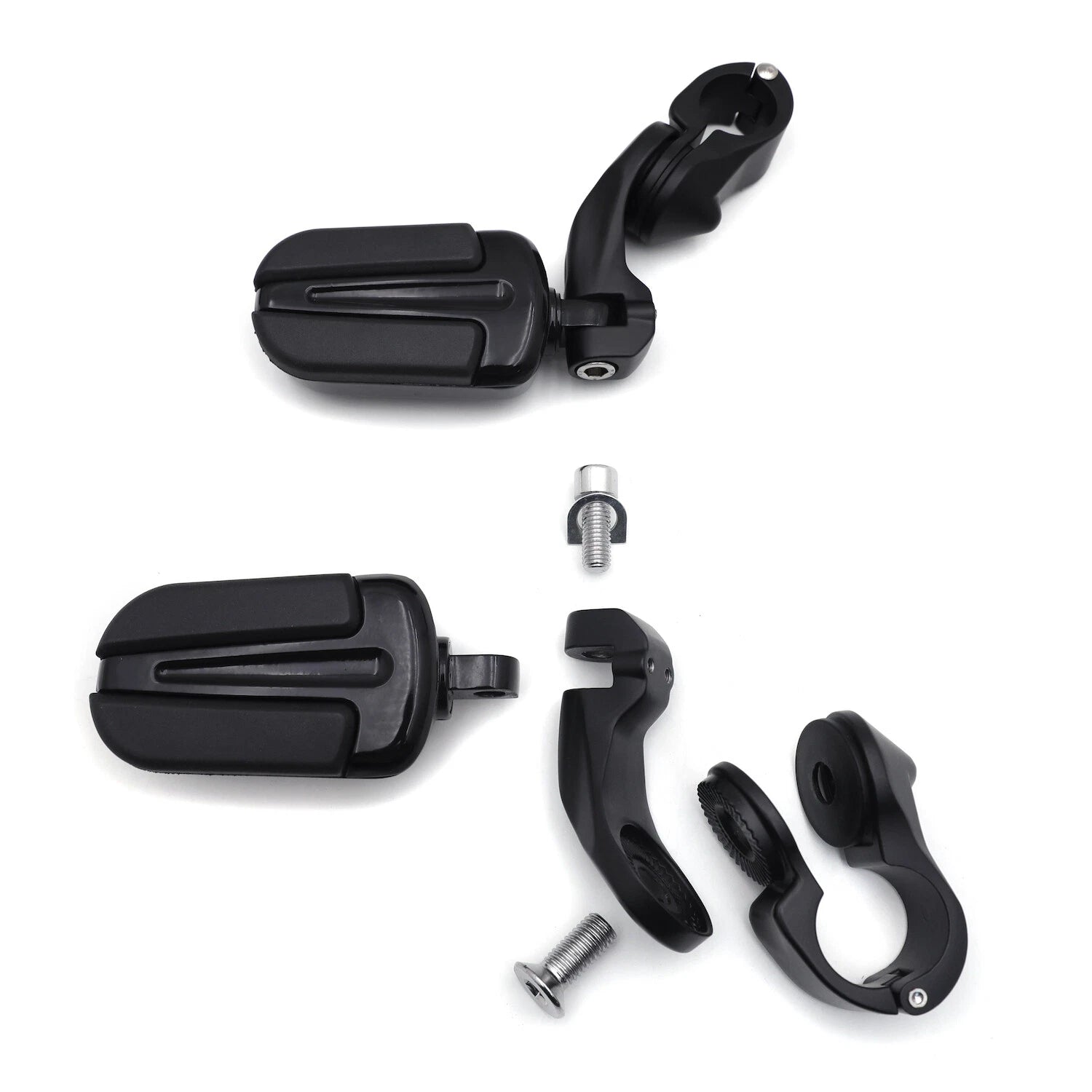 2X 2.5" Black Slipstream FootPeg Rubber Kit for Harley Sportster Dyna