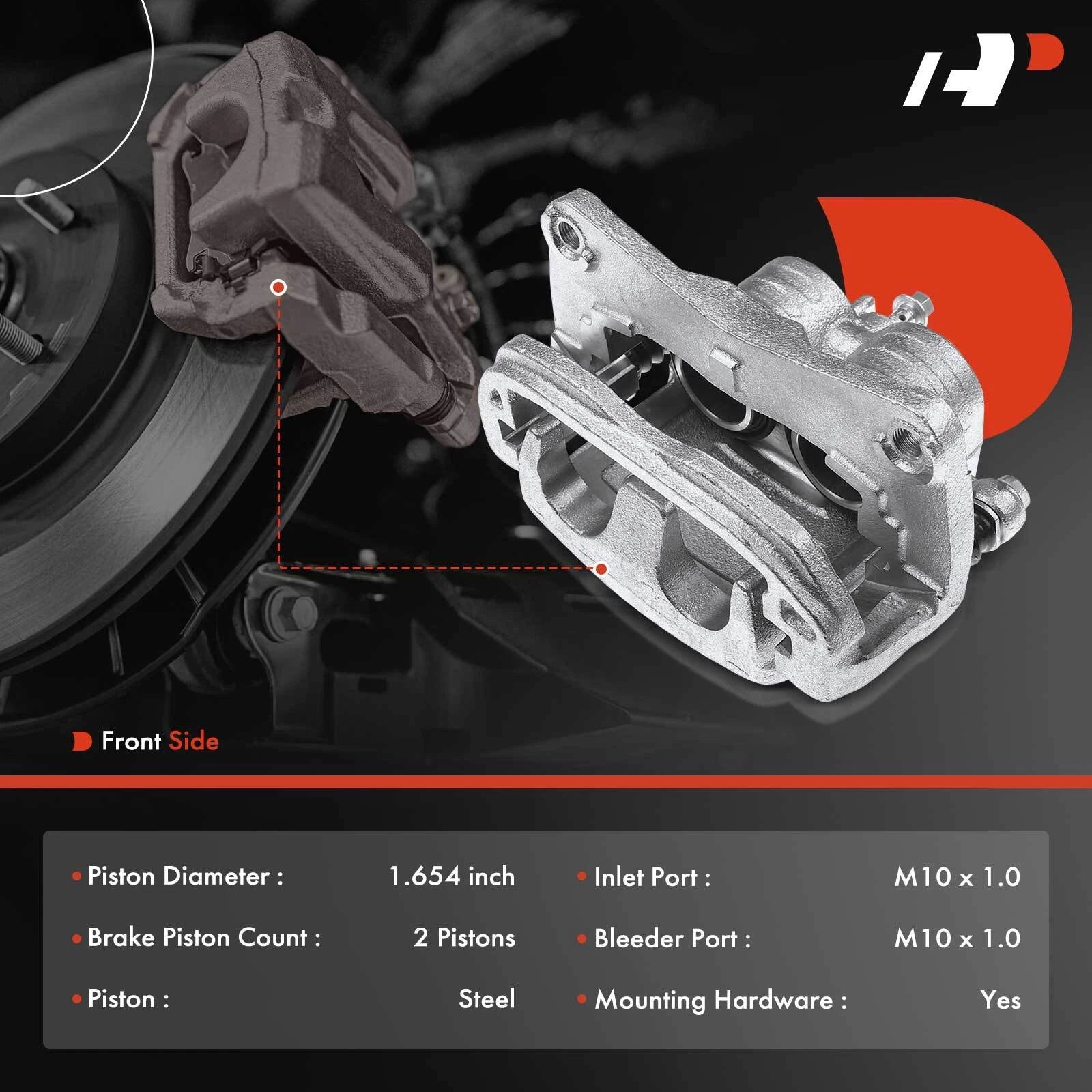 Pair Front Brake Calipers for Subaru Outback, Forester, Impreza (2002-2014)