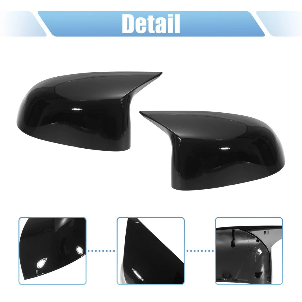 Pair Rear View Mirror Cover Gloss Black for BMW X5 X4 X7 (2019–2021)