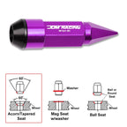 Set of 20 JDM M12X1.5 23mm OD 83mm Tall Purple Aluminum Wheel Lug Nuts