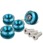 Light Blue Aluminum Quick Release Fastener + Washer for Car Bumper/Fender/Trunk
