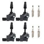 Set of 4 Ignition Coils & Spark Plugs for Cadillac ATS CT6 CTS L4 2.0L