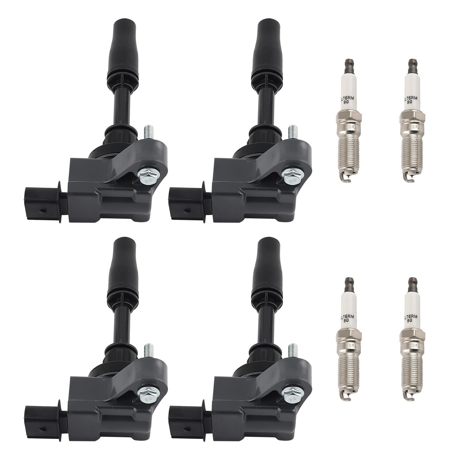 Set of 4 Ignition Coils & Spark Plugs for Cadillac ATS CT6 CTS L4 2.0L
