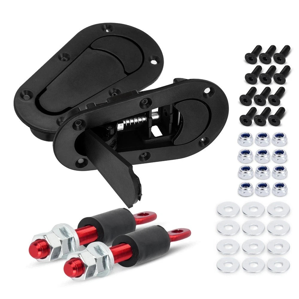 Flush Mount Quick Release Hood Latch Pin Kit for Universal Racing Car
