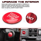 Red Alloy Engine Start + Cigarette Lighter Eject Button Trim for Lexus IS200t (2016-2017)