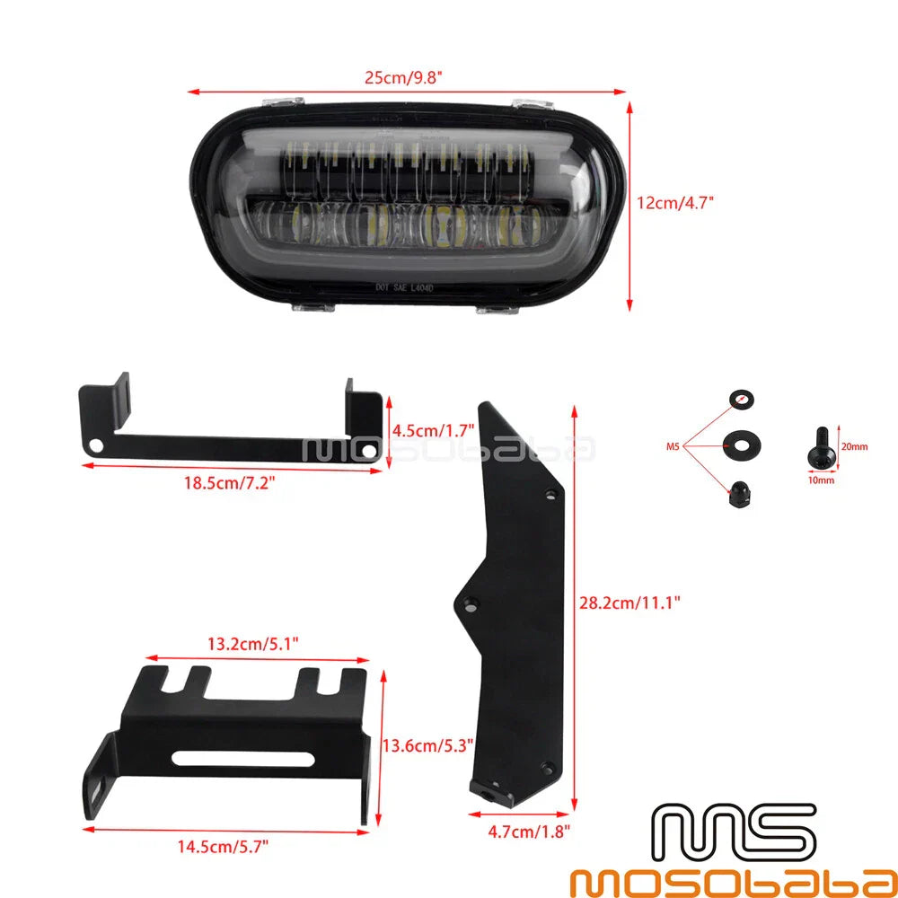 LED Headlight Set & Front Fairing Windshield for Harley Softail Fat Bob (2018-2023)
