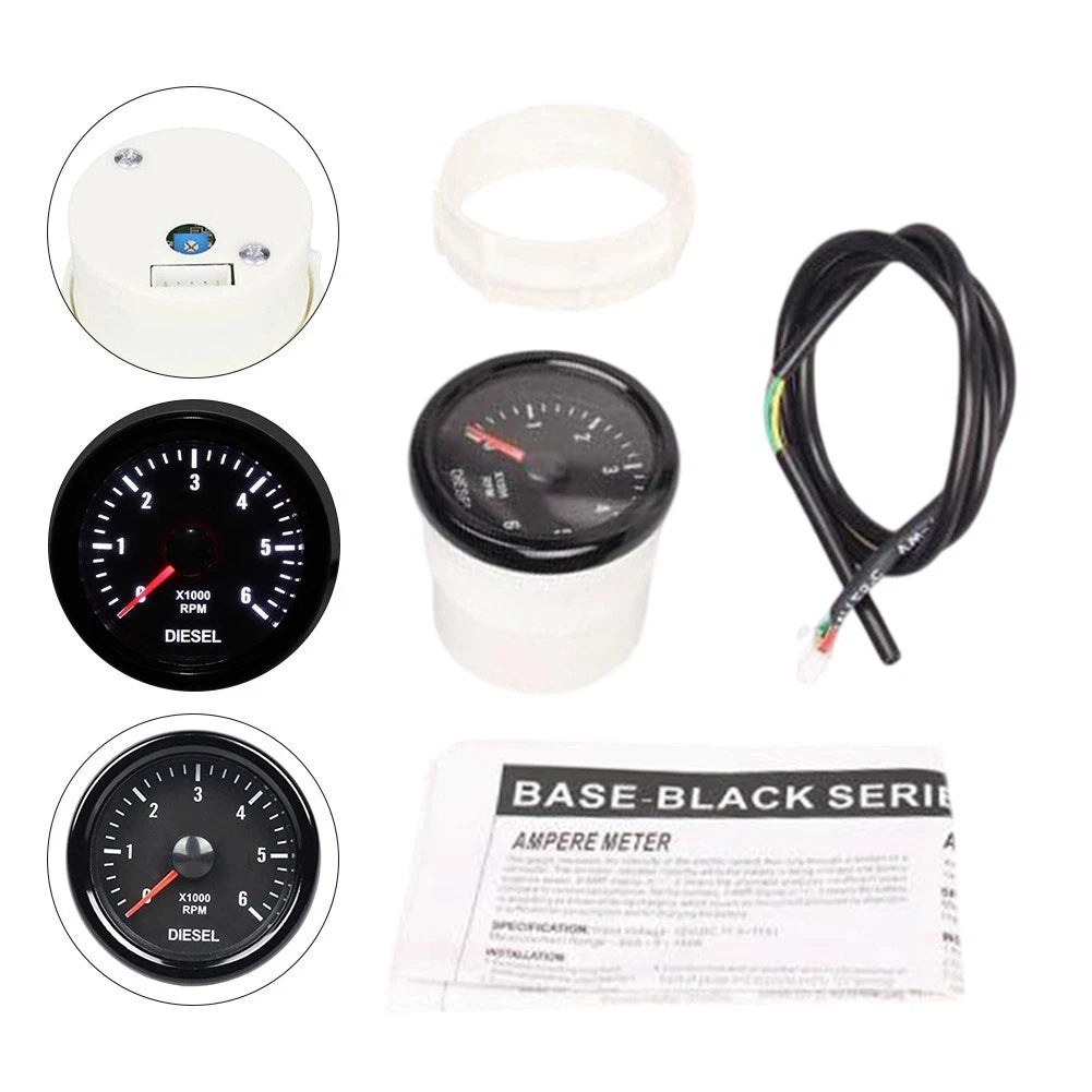 52mm Diesel Engine Tacho Gauge 06000 RPM for Performance