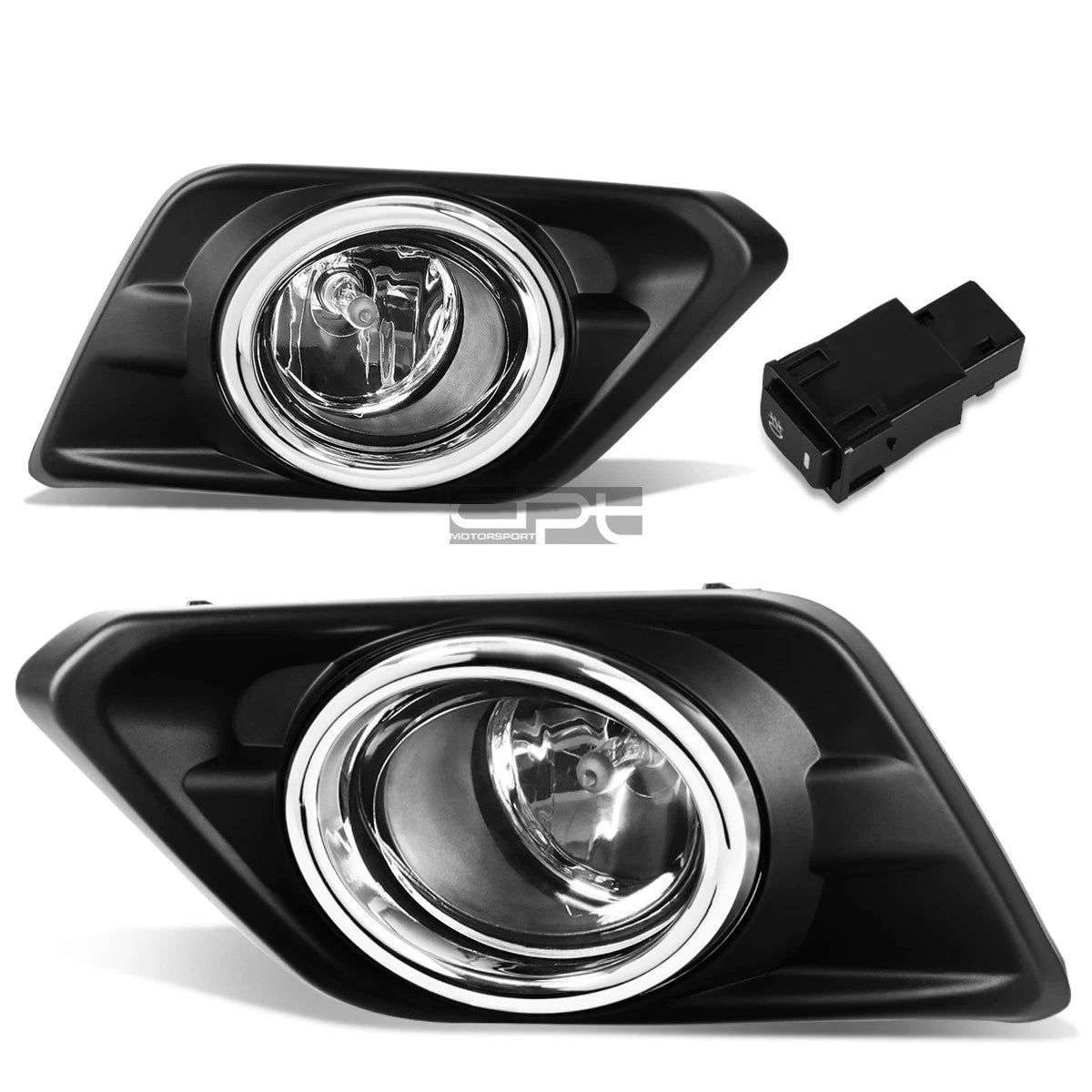 Fog Light Lamp Set for Nissan Rogue (2014–2016) OE Clear Lens + Switch + Bezel