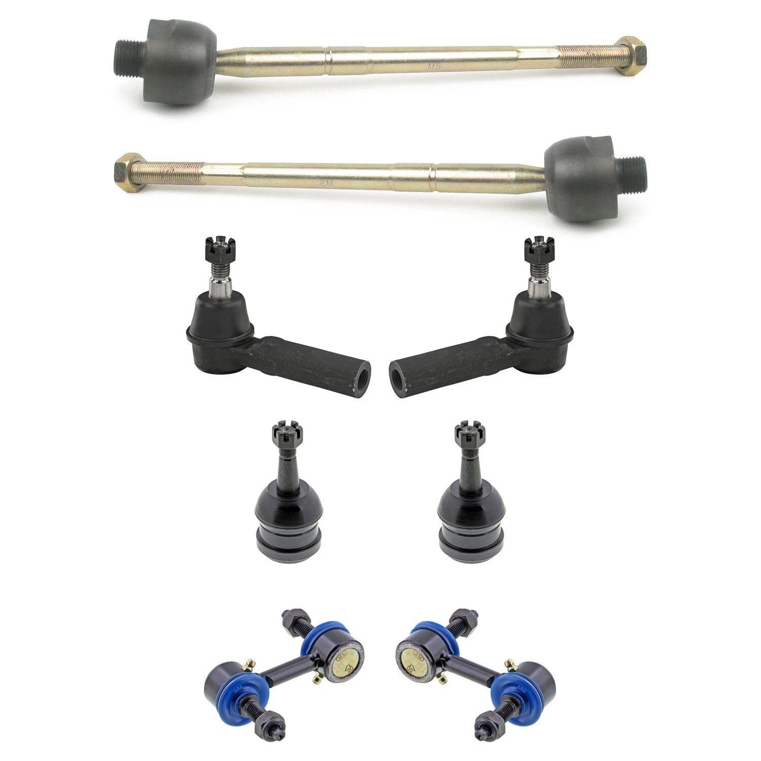 Set of 4 Mevotech Supreme Tie Rod Ends & Sway Bar Links for Corvette
