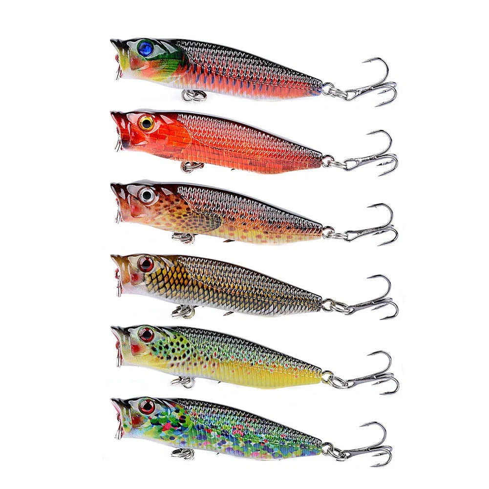 6PCS Minnow Baits for Fishing (UV Color Printing, 6.0g/6.5cm)