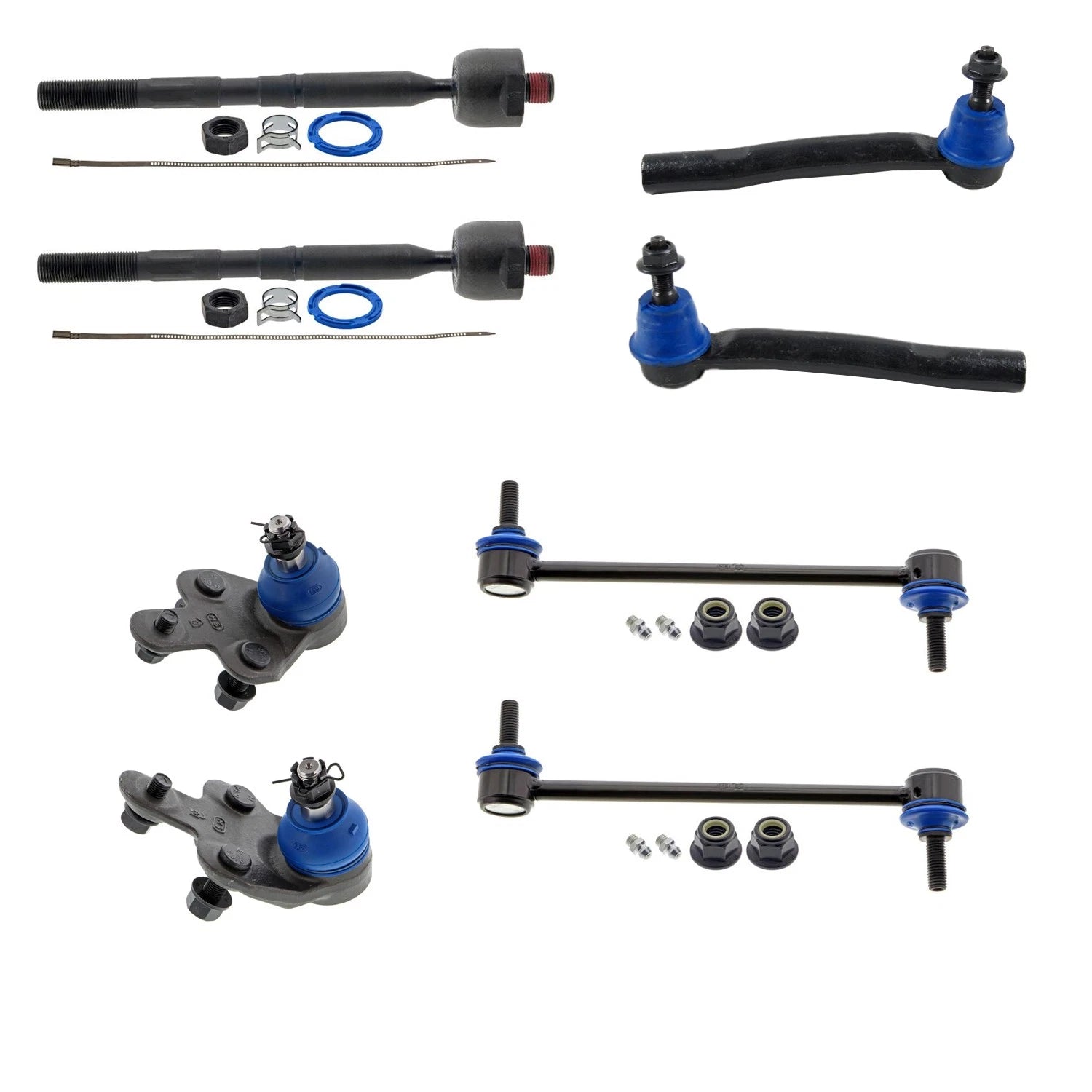 Set of 4 Mevotech Supreme Tie Rod Ends Sway Bar Links for Highlander