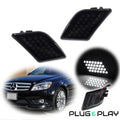Smoke Lens LED Front Bumper Side Marker Lights for Benz C-Class (2008–2011)