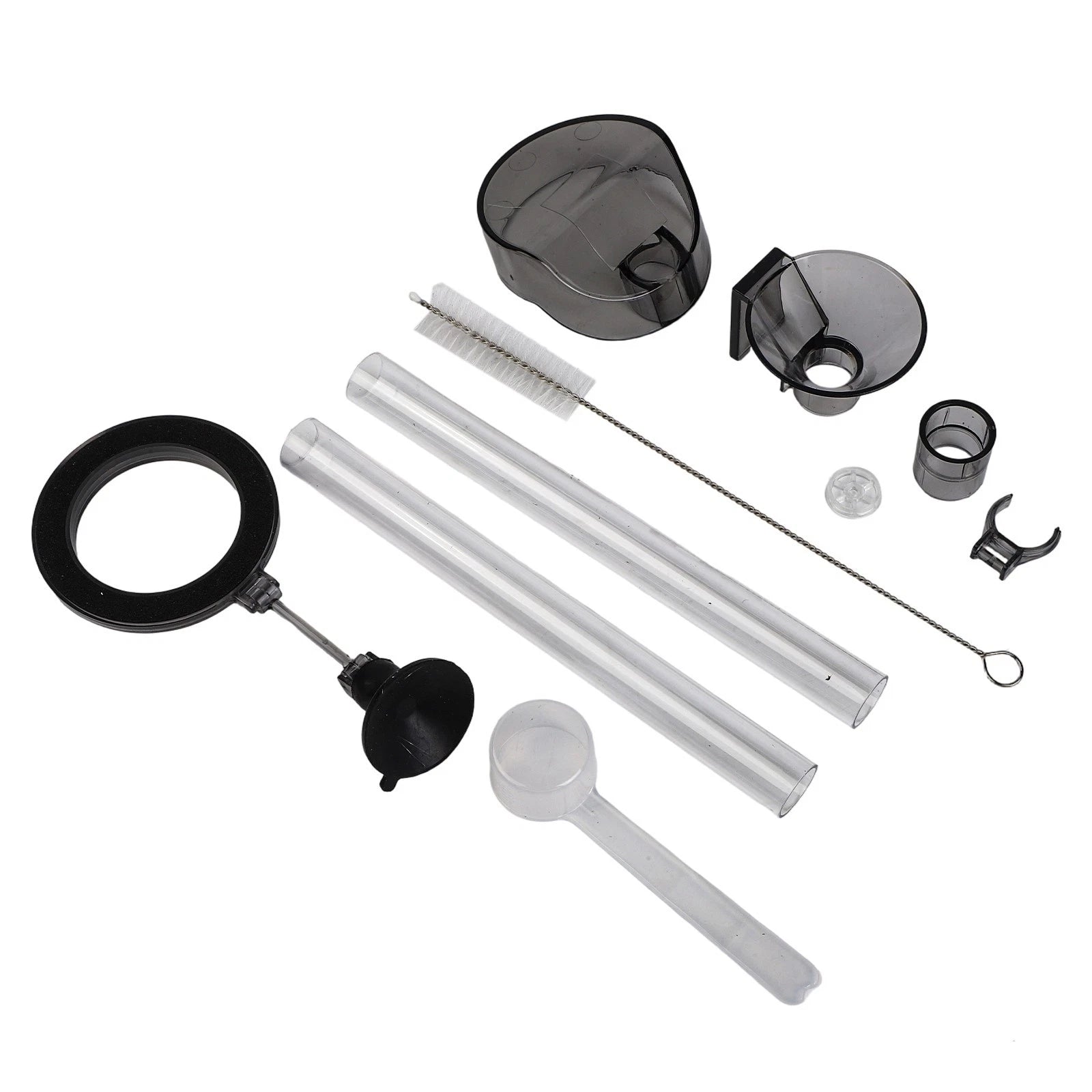 2X Shrimp Feeder Set with PC Tube Feeding Ring and Brush for Fish Tank