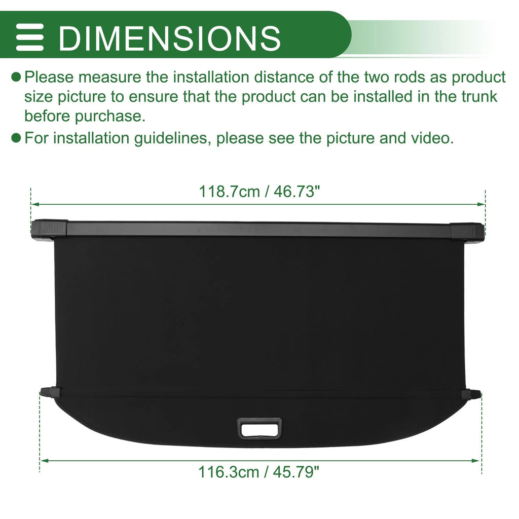 Retractable Cargo Cover for BMW X3 (2025–2026) Aluminum Alloy Canvas Black
