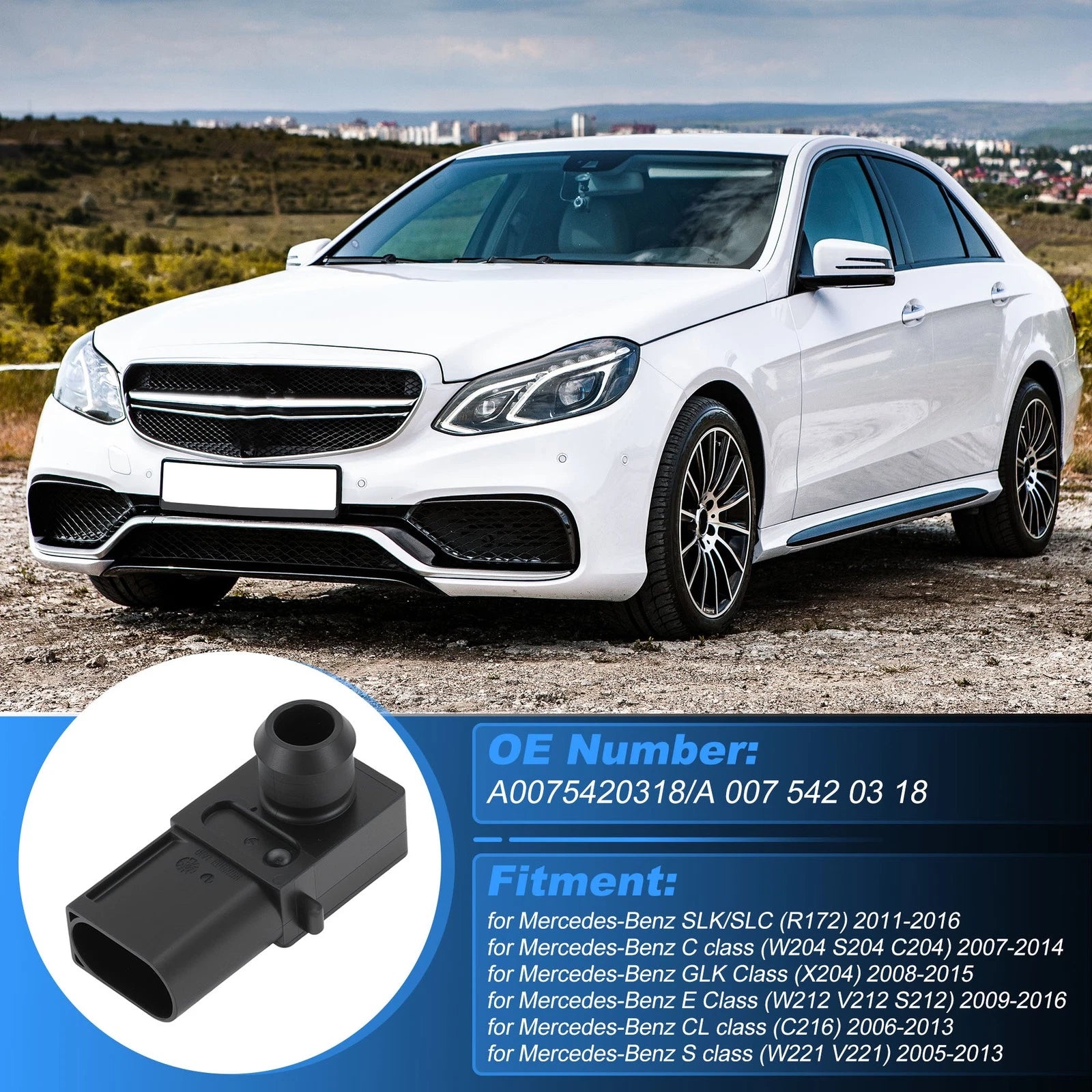 Brake Pressure Sensor A0075420318 for Mercedes-Benz W212 W204 W221 S212 S204