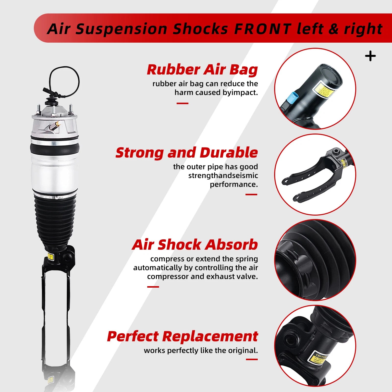 Air Suspension Strut Shock Front Left for Porsche Cayenne (2011-2018)