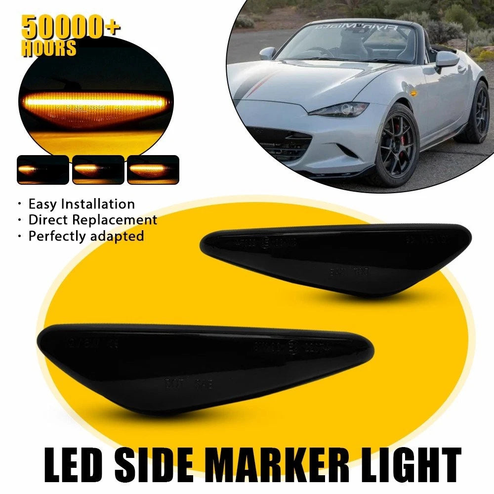 Amber Sequential LED Side Marker Light for Mazda MX5 Miata/RX8 (2006–2015)