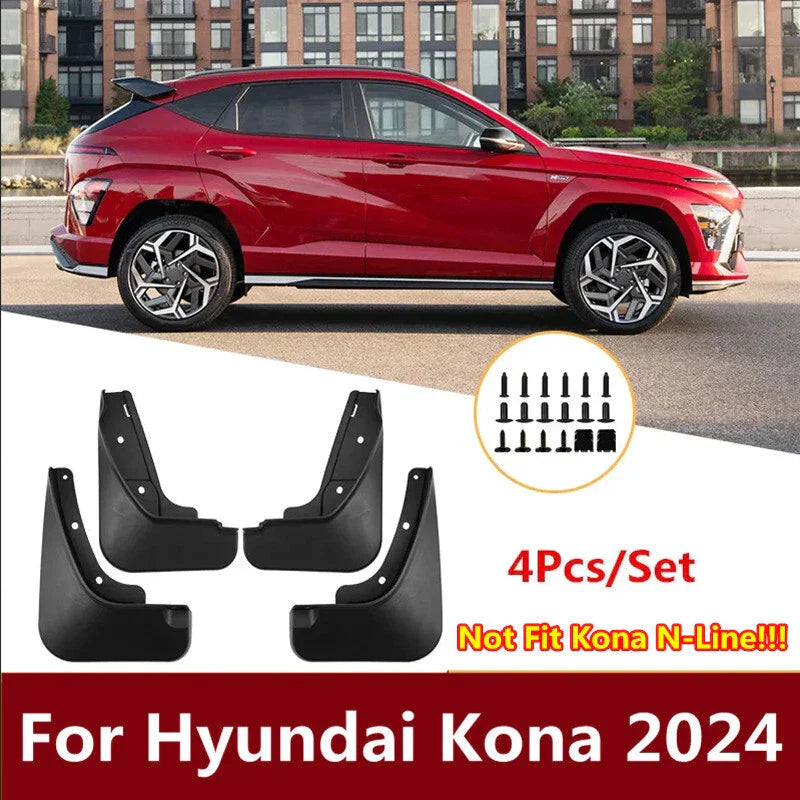 4x Front/Rear Mud Flaps & Splash Guards for Hyundai Kona (2024–2024)