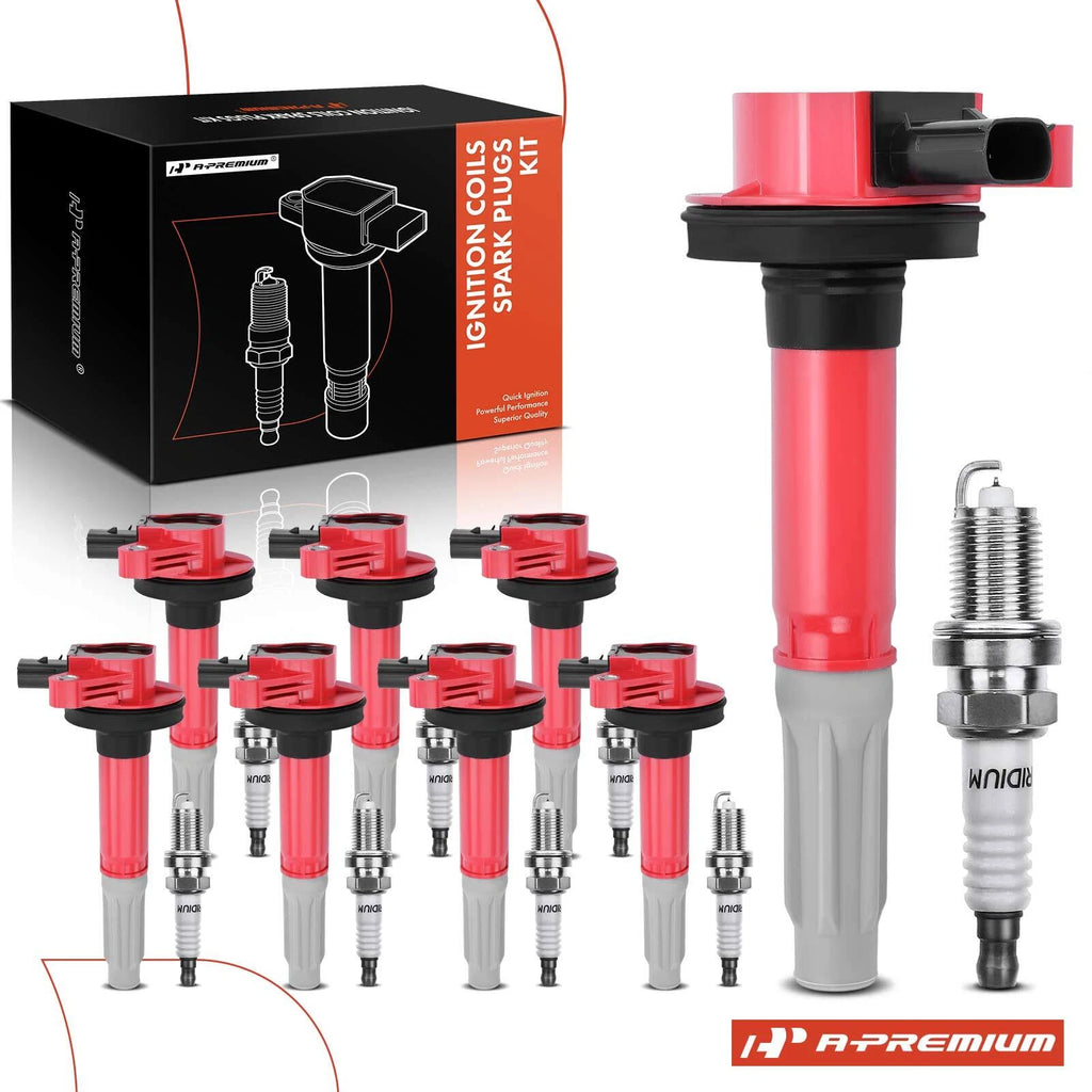 Set of 8 Ignition Coils & Iridium Spark Plugs for F-150, Mustang (2011–2016)