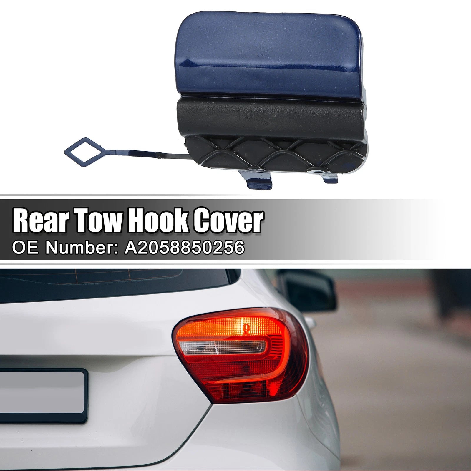 Rear Bumper Tow Hook Eye Hole Cover for Mercedes-Benz W205 (2015–2020) Blue 703820371878