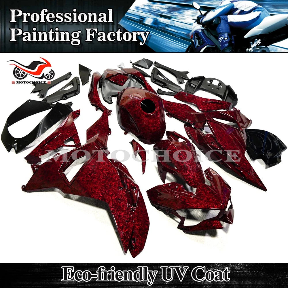 Red Forged Carbon Fiber Body Fairing Kit for Kawasaki Ninja 500 (2024–2026)