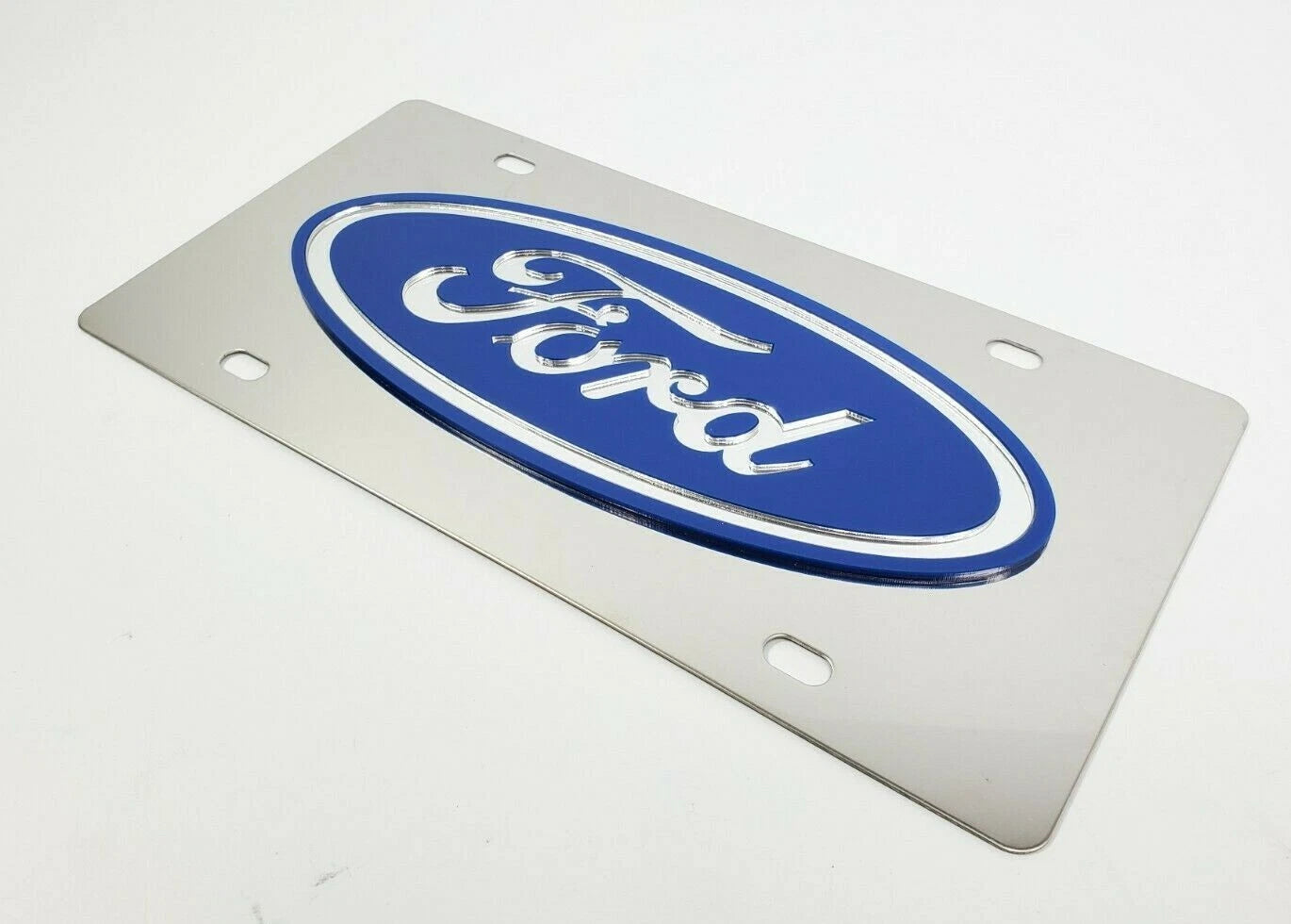 Ford Oval Emblem Metal Vanity License Plate Blue Logo for Ford (1990–1990)