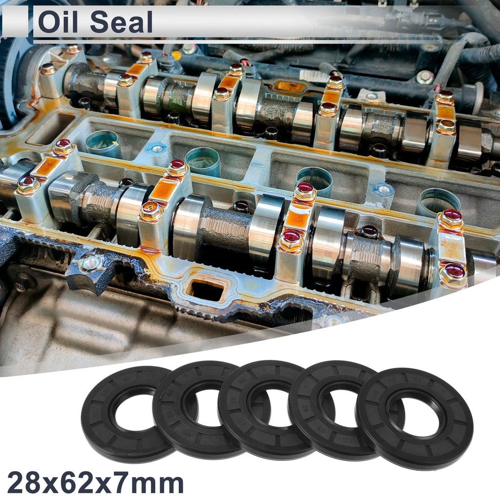 Set of 5 Oil Seal Rotary Shaft Seal TC Ring Nitrile Rubber 28x62x7mm