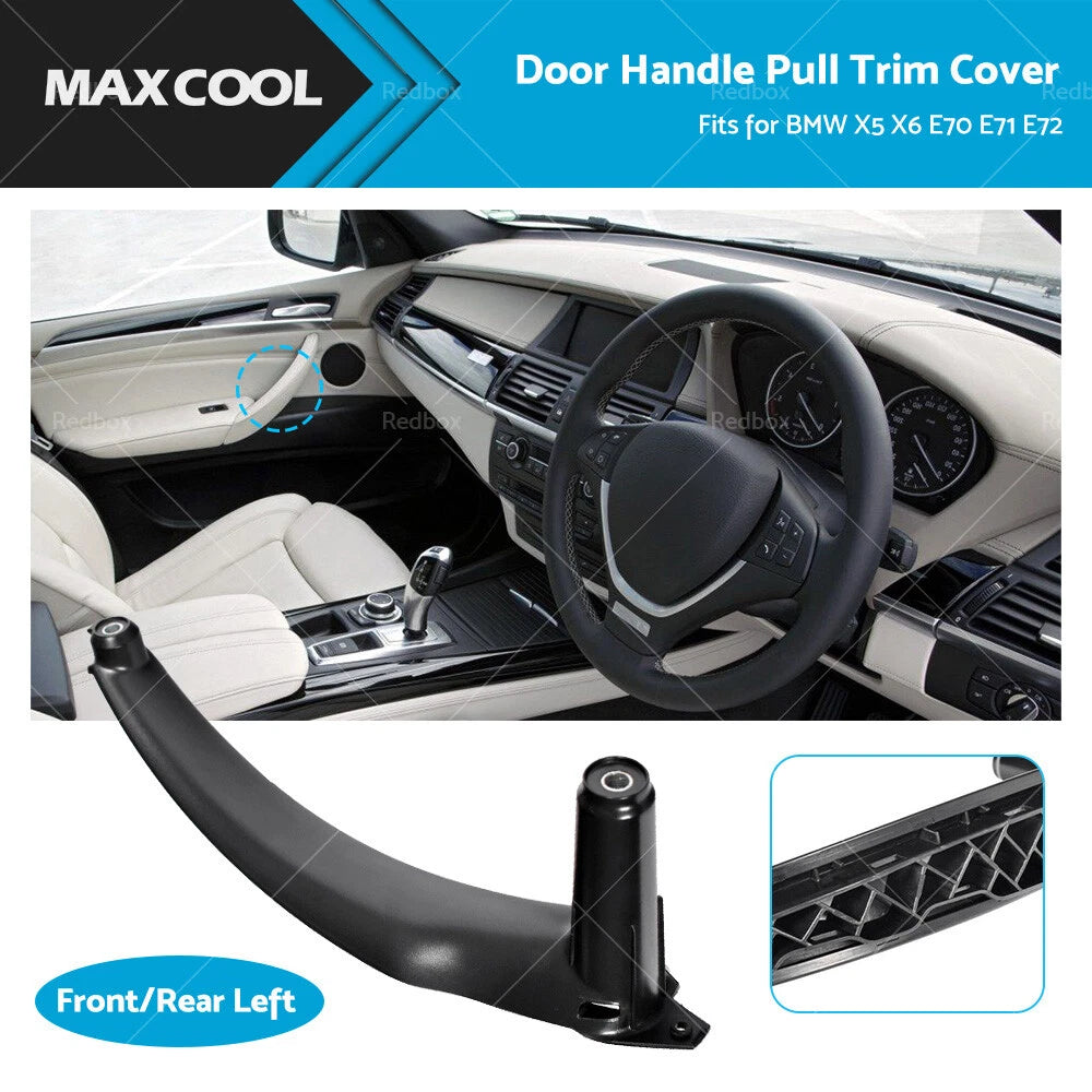 Pair Door Handle Pull Trim Cover Black for BMW X5 E70 (2007–2014)