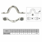 6 Pack Stainless Steel Bimini Boat Top Pad Eye for Marine Use