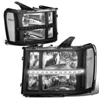 Custom LED DRL Headlight Lamps for GMC Sierra 1500 2500 3500 (2007–2014)