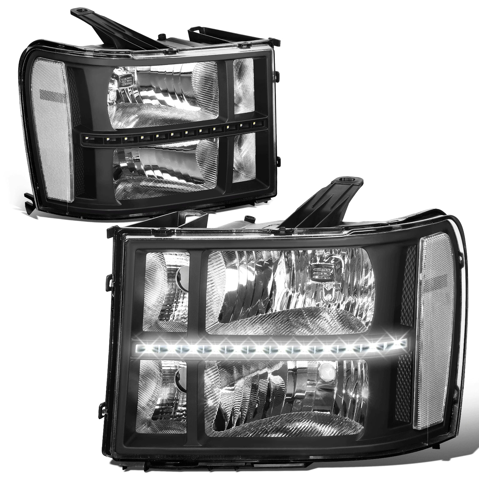Custom LED DRL Headlight Lamps for GMC Sierra 1500 2500 3500 (2007–2014)