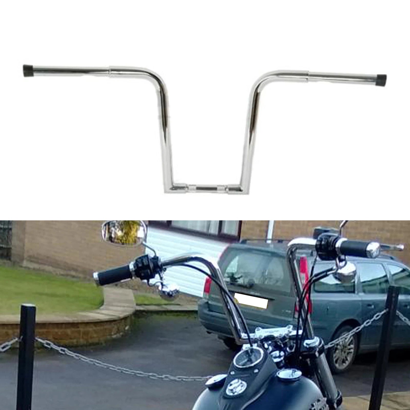 Chrome 16" Rise Ape Hanger Handlebar for Harley FLST FXST Sportster