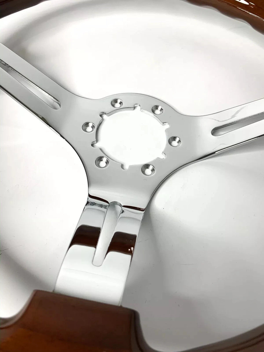 Chrome Slotted Steering Wheel 14 Inch with Silver Bowtie for Chevy (2000–2024)