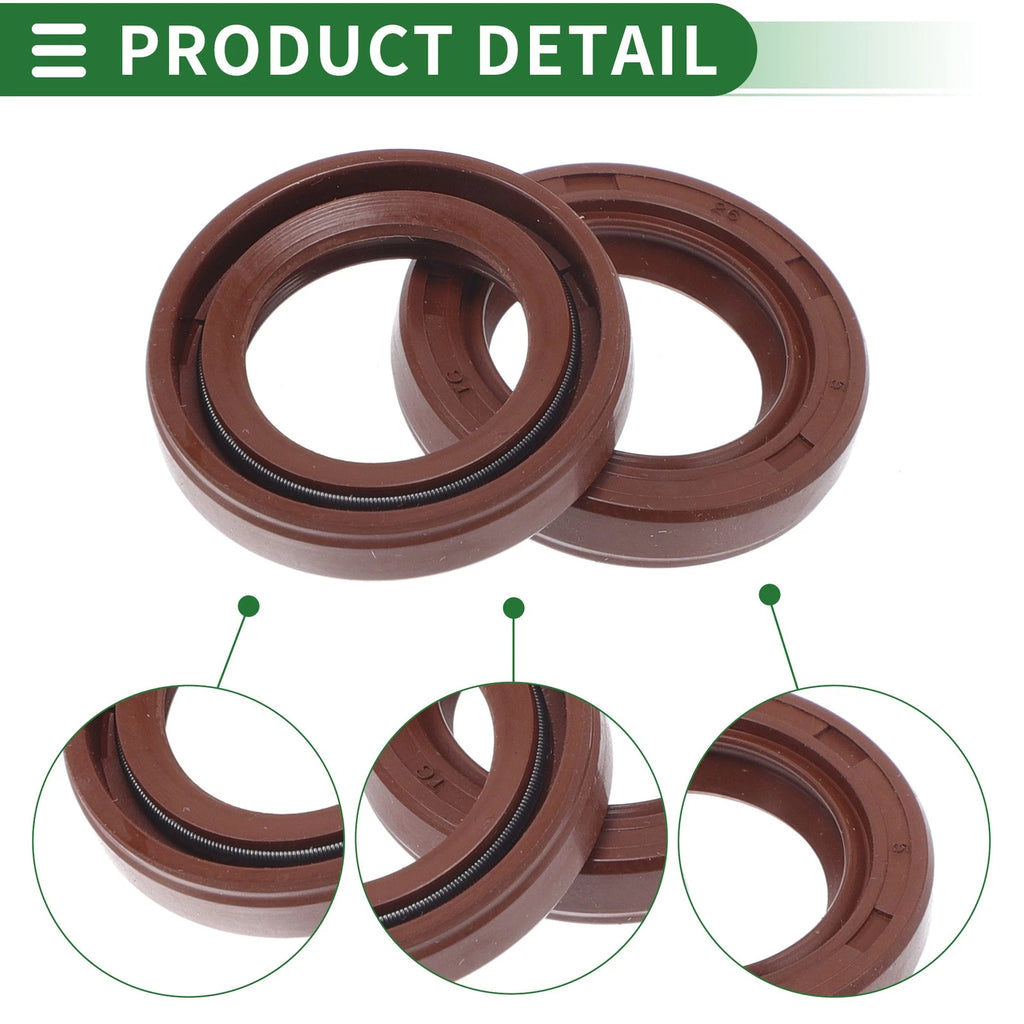 Set of 5 Oil Seal Rotary Shaft Seal FKM Rubber 17x26x5mm